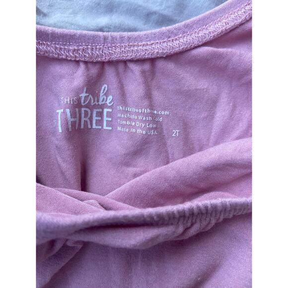 EUC This Tribe of Three kid's leotard sz: 2T pink polka dot - Picture 2 of 5
